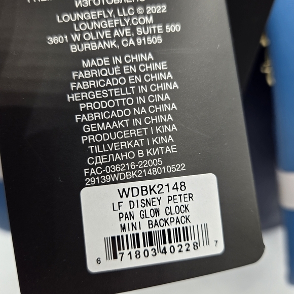 Loungefly Disney Peter Pan Glow Clock Backpack - Picture 12 of 13